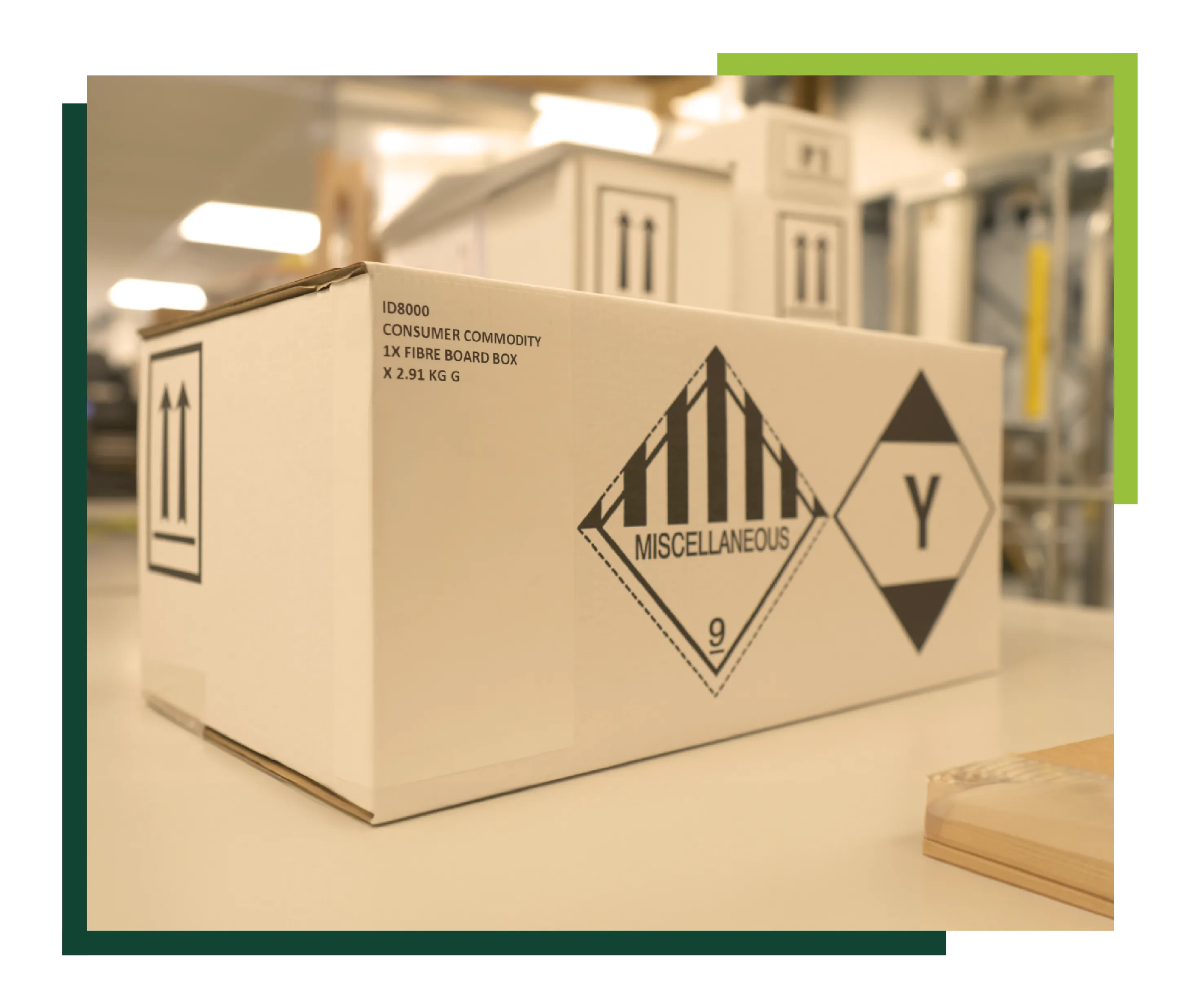 A dangerous goods shipment being ready to be dispatched from warehouse.